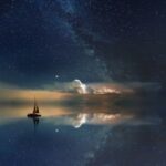 Night Diving - black sailing boat digital wallpaper