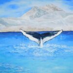 Ice Diving - a painting of a whale's tail in the water