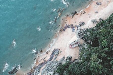 Shipwreck Discovery - Aerial Footage of a Shipwreck on a Beach