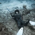 Underwater Hunting - A Diver Hunting Underwater