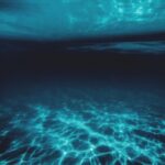 Underwater - blue water with white bubbles