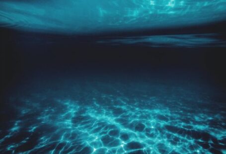 Underwater - blue water with white bubbles