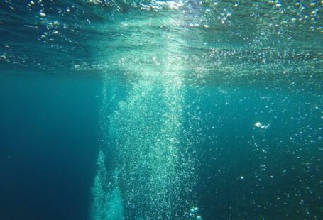 Underwater - water wave in close up photography