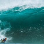 Wetsuit - Male surfer in wetsuit surfing on foamy wave splashing in turquoise sea in tropical country