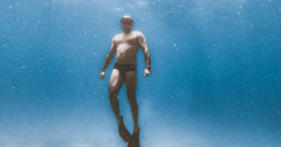 Diving Fins - A Diver in the Ocean