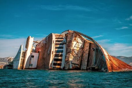 Sunken Ship - White and Black Sunken Ship