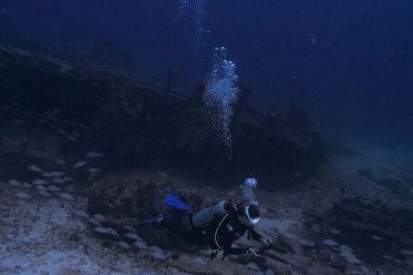 Shipwrecks For Diving - Scuba Diver Swimming near Shipwreck Underwater
