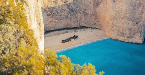 Sunken Ship - Brown Wooden Boat on Shore