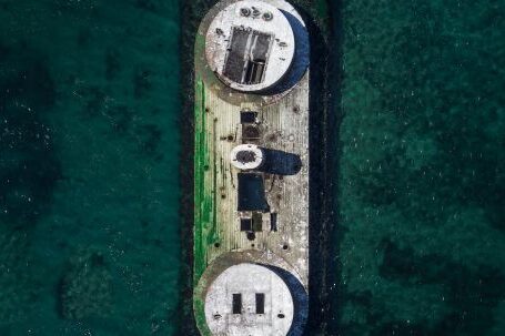 Sunken Ship - Aerial Photography of Boat in Water