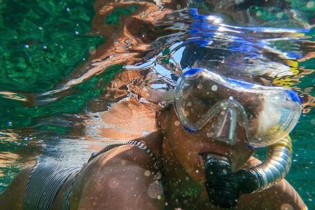 Diving Mask - Woman Wearing Goggles and Snorkel