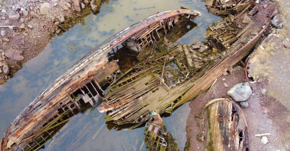 Shipwrecks - Top View of Wooden Shipwrecks