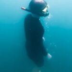Diving Fins - Person in Black Wetsuit and Snorkel