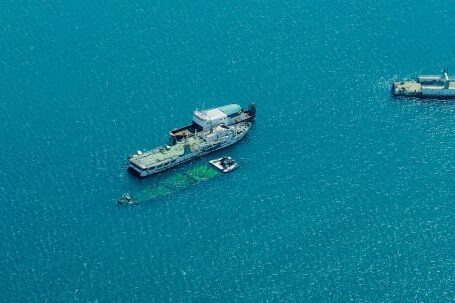 Shipwrecks - Aerial Shot of Shipwrecks on Sea