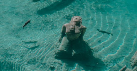 Underwater - Photo of Statue Submerged in Lake