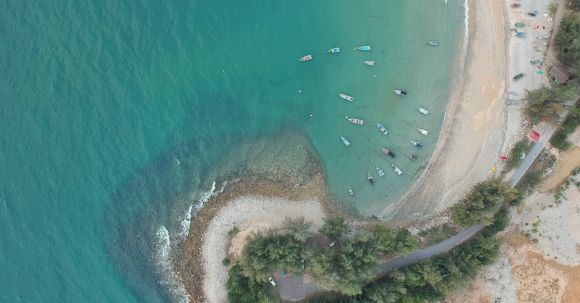 Diving Boat - Aerial Photography of Beach