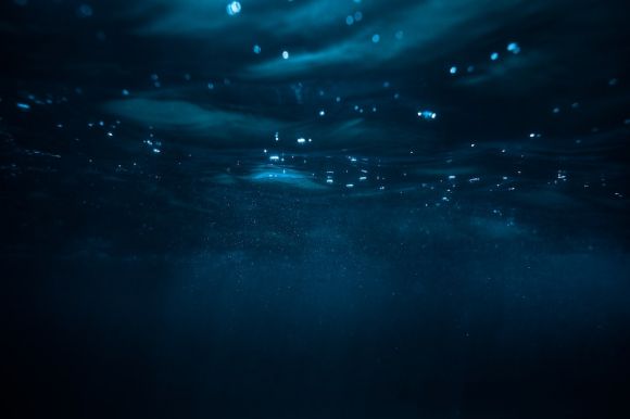 Underwater - blue and white water waves