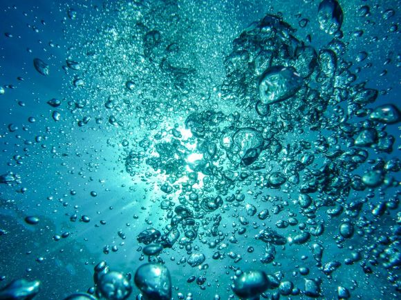 Underwater - bubbles, water, bubbly