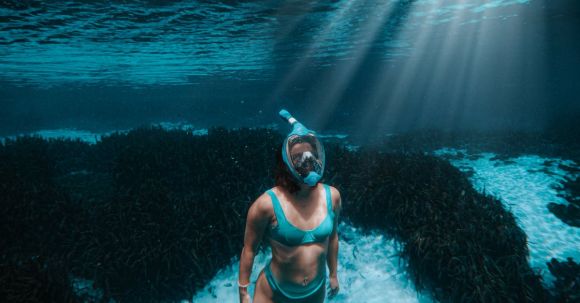 Diving Mask - Woman Diving in Sea