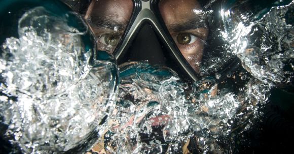 Diving - Man Wearing Googles