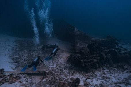 Shipwrecks For Diving - Scuba Divers Swimming near Shipwreck