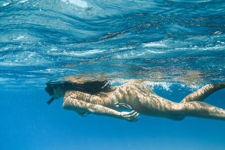 Snorkeling - Woman in Blue Water