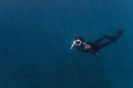 Diving Mask - Underwater Picture of a Man Diving