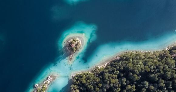 Diving Locations - Bird's-eye View of Green Islands